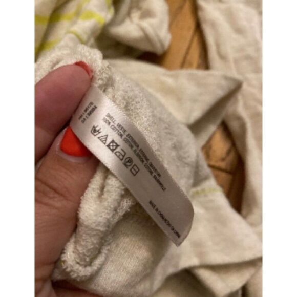 Saturday Sunday Women's yellow Striped beige Hooded Zip-Up Jacket Size Medium - Picture 9 of 10